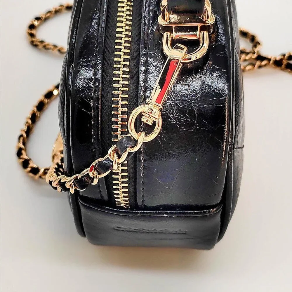 Genuine Leather Crossbody Bag Small Compact Adjustable Chain for Women